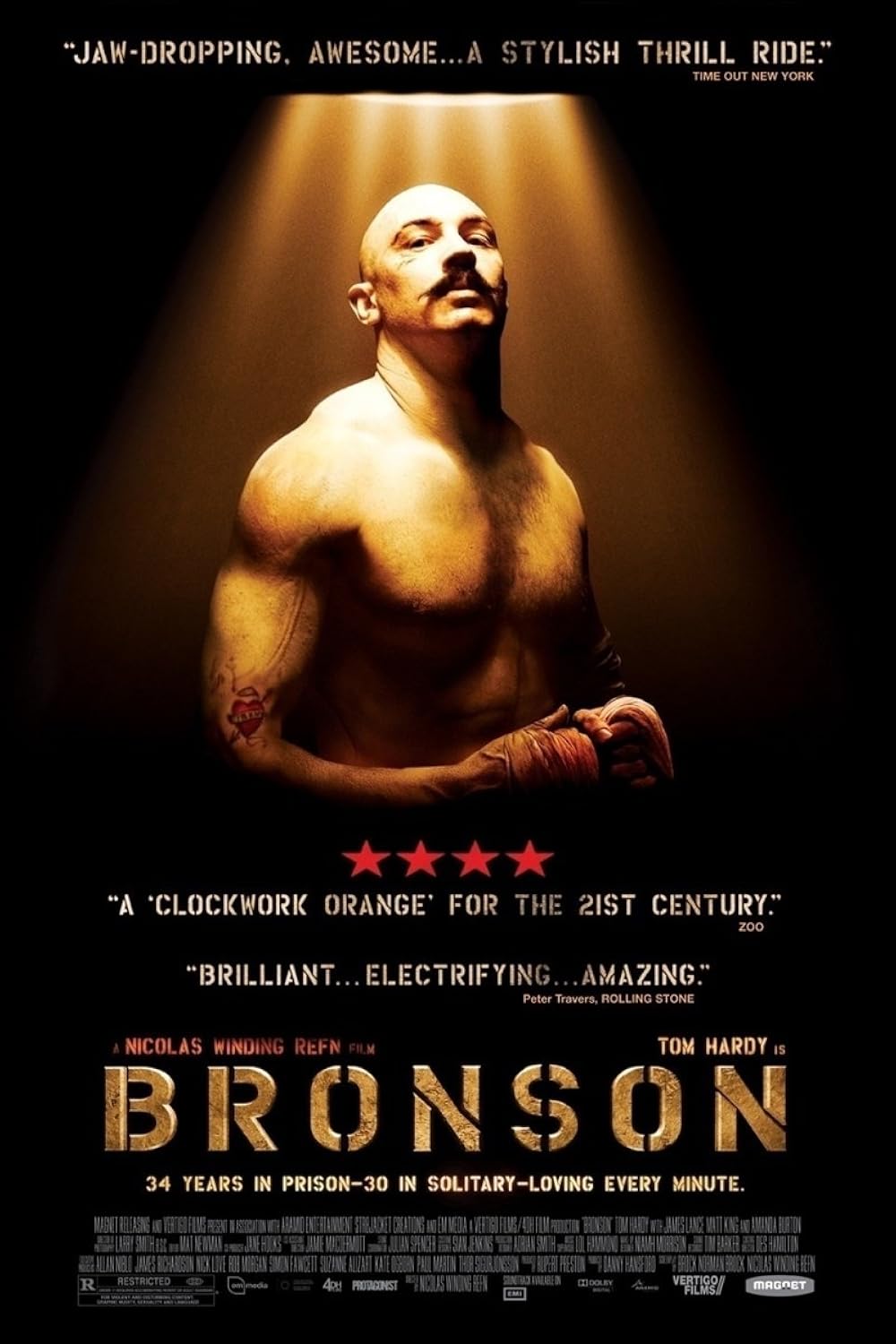 Bronson (2008) 2008, Aksiyon, Brock Norman Brock, Dram, Kelly Adams, Luing Andrews, Nicolas Winding Refn, Suç, Tom Hardy
