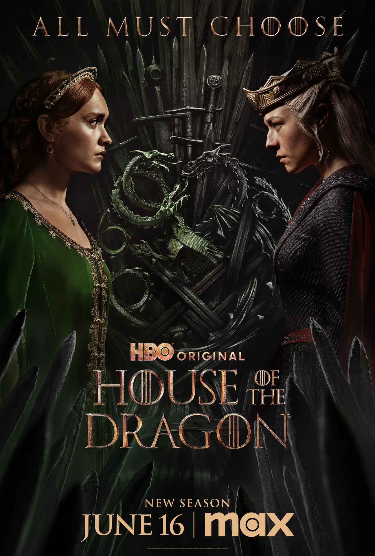 HBO Max'ın başarılı dizilerinden House Of The Dragon'un posteri.