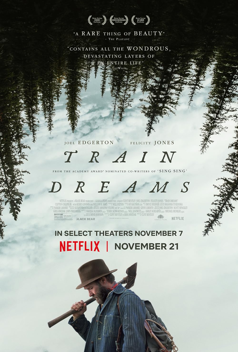 Train Dreams (2025) 8 Train Dreams (2025) 2025, Clifton Collins Jr., Clint Bentley, Denis Johnson, Dram, Felicity Jones, Greg Kwedar, Joel Edgerton, Netflix