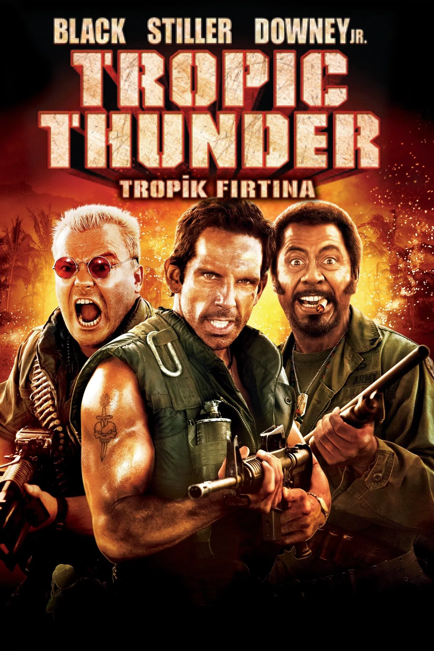 Tropik Fırtına - Tropic Thunder (2008) 2008, Aksiyon, Anthony Ruivivar, Ben Stiller, Jeff Black, Jeff Khan, Justin Theroux, Komedi, Robert Downey Jr., Savaş, Tom Cruise