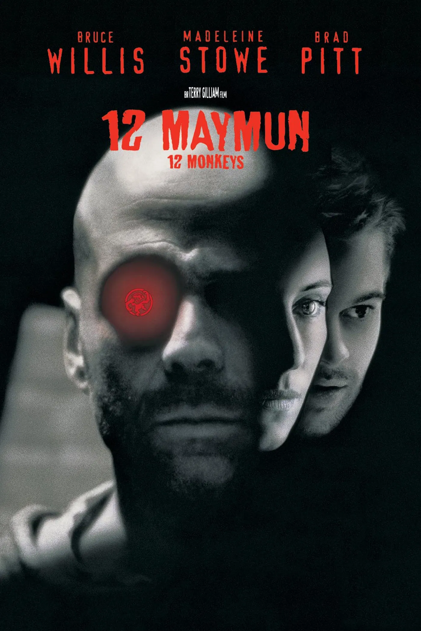 12 Maymun - 12 Monkeys (1995) 9 1995 yılına damga vuran 12 Maymun filminin Türkçe afişidir.