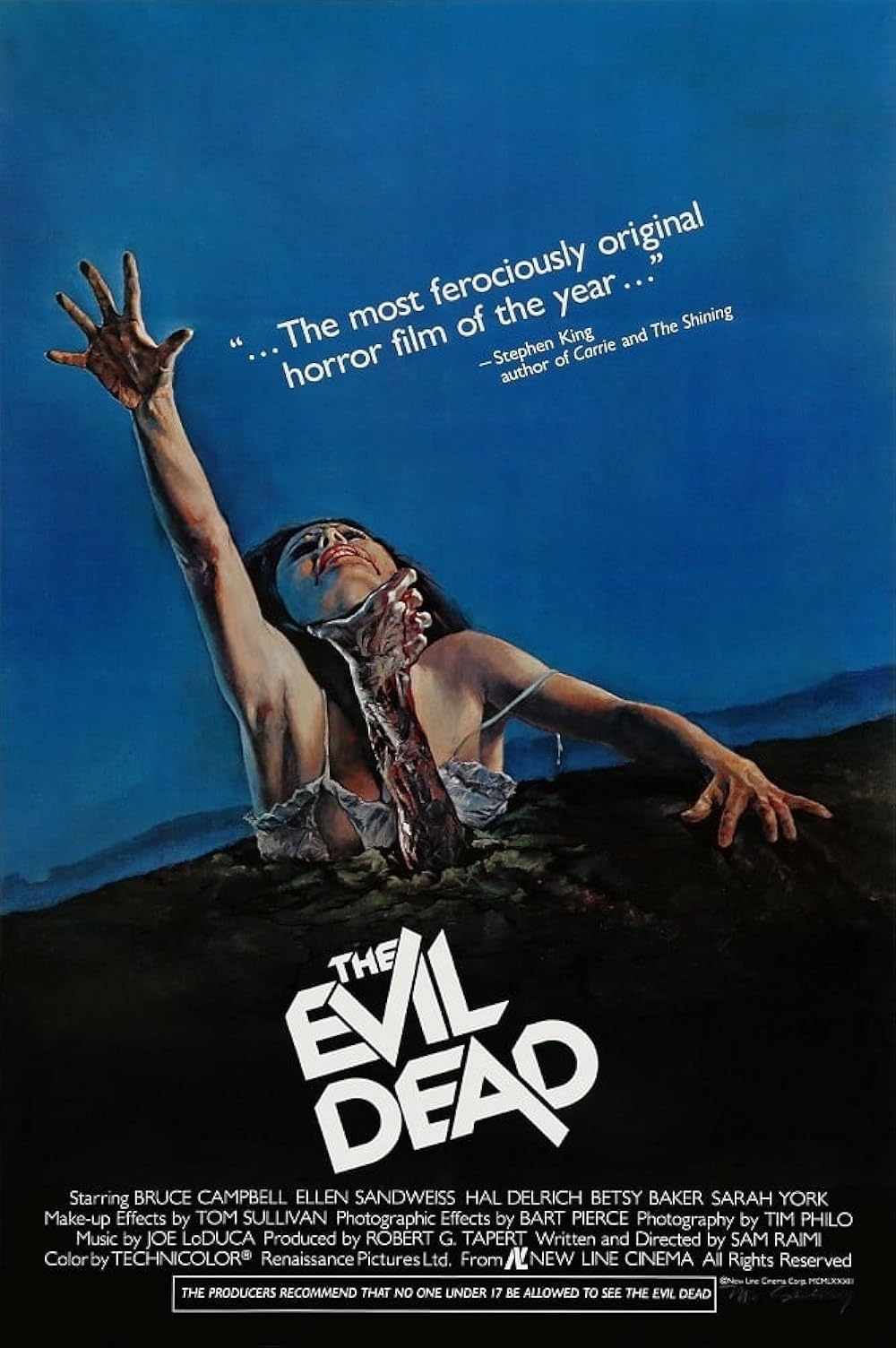 Harika bir korku filmi listesine hazır olun. The Evil Dead filminin posteri.