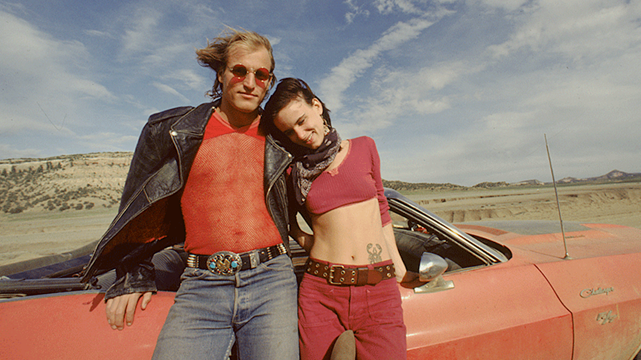 Woody Harrelson'un Naturan Born Killers filminden bir fotoğraf.