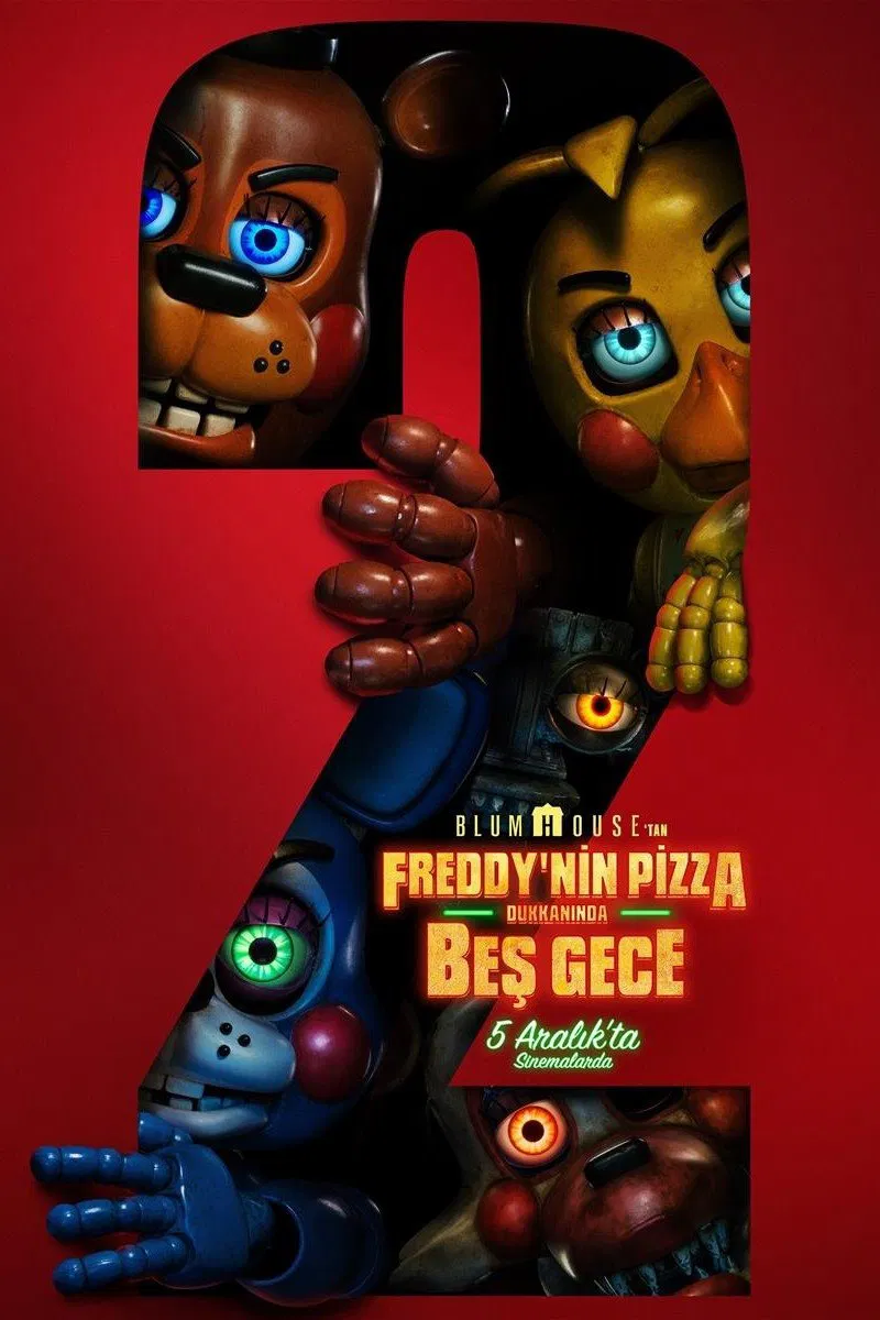 Freddy'nin Pizza Dükkanında Beş Gece 2 - Five Nights at Freddy’s 2 (2025) 2025, David Andrew Calvillo, Elizabeth Lail, Emma Tammi, Freddy Carter, Gerilim, Gizem, Josh Hutcherson, Korku, Matthew Lillard, McKenna Grace, Piper Rubio, Scott Cawthon, Teo Briones