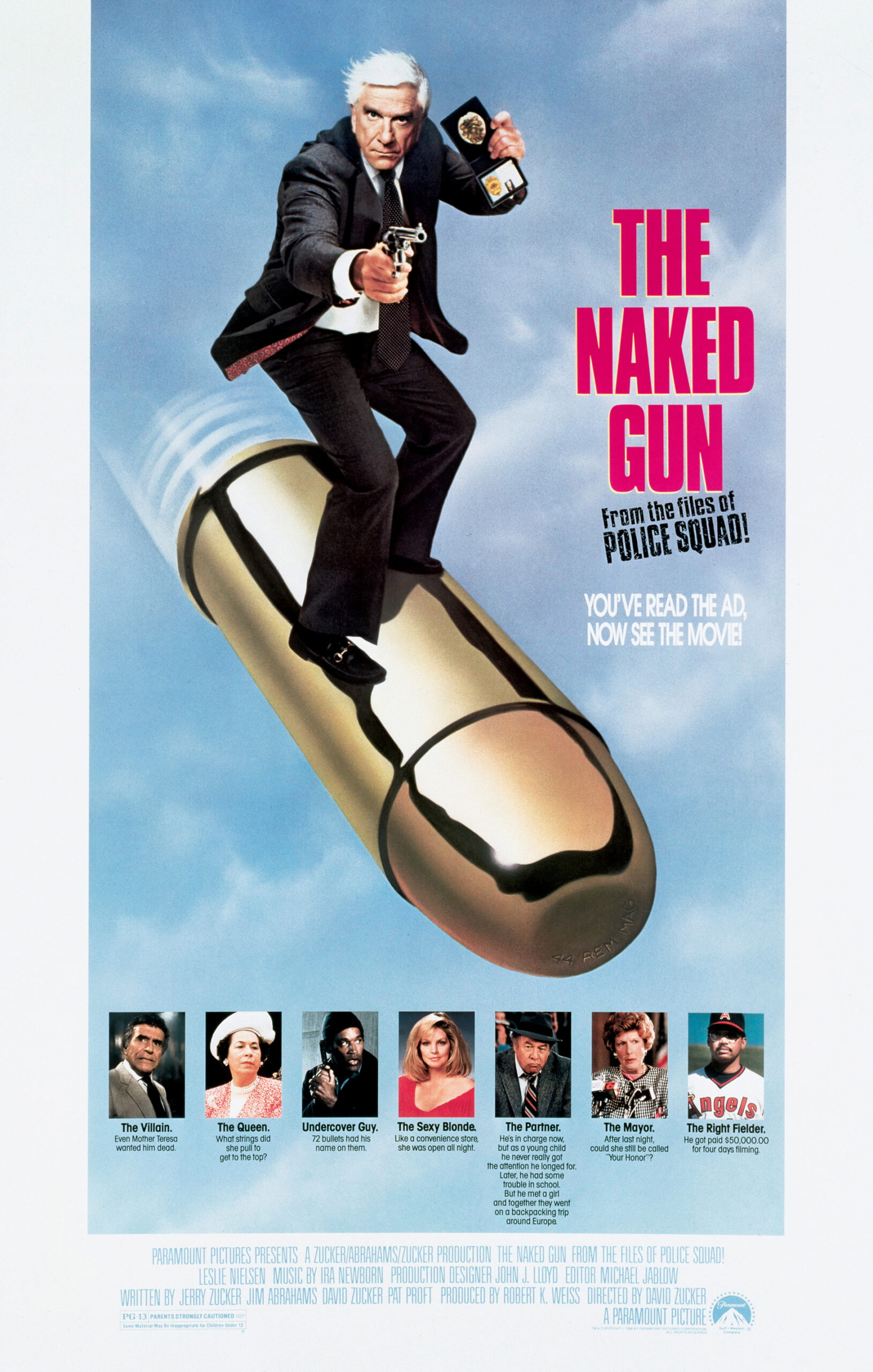 Retro komedi yapımların en iyilerinden biri The Naked Gun'ın posteri.