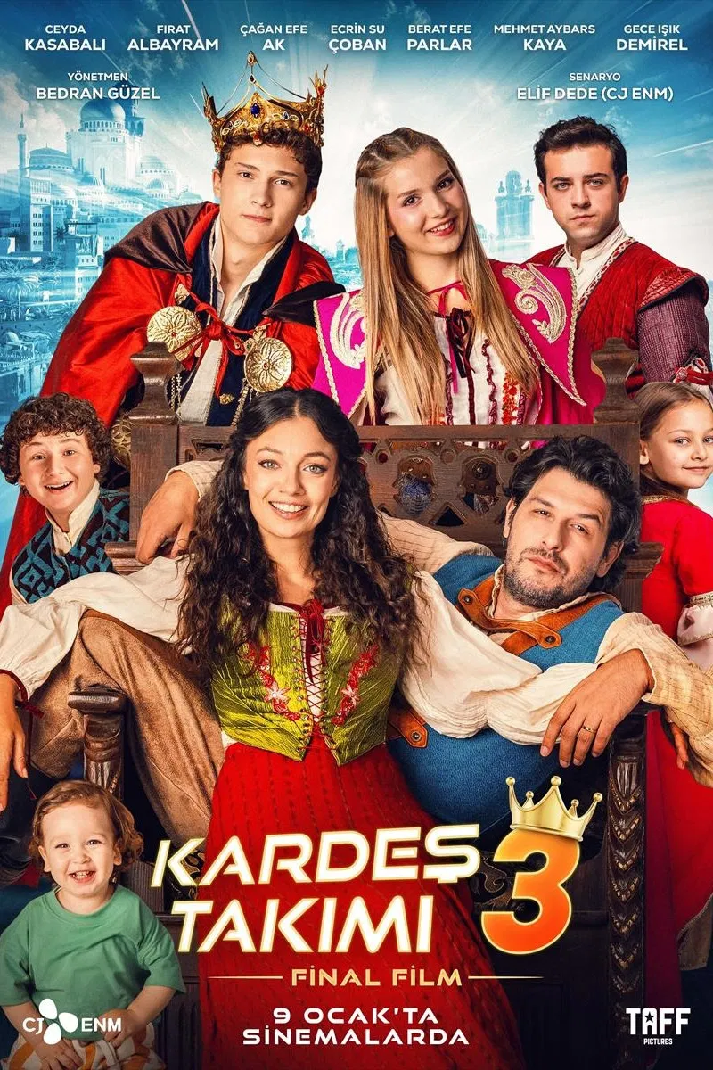 Kardeş Takımı 3 (2026) 2026, Aile, Aksiyon, Bedran Güzel, Berat Efe Parlar, Çağan Efe Ak, Ceyda Kasabalı, Ecrin Su Çoban, Elif Dede, Fırat Albayram, Gülhan Tekin, Komedi, Macera