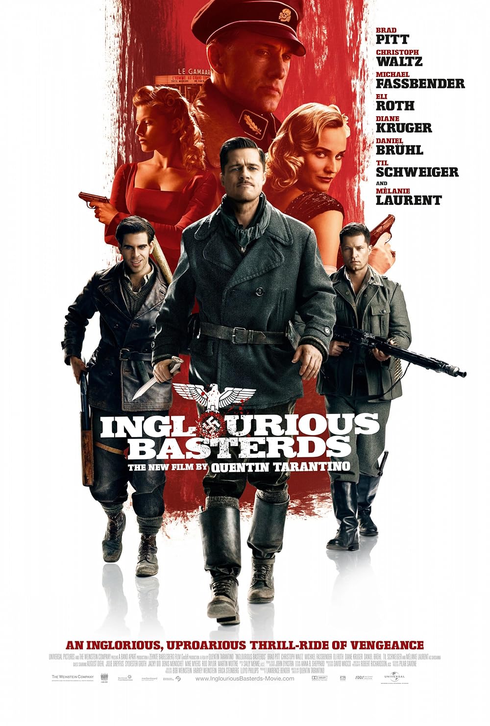 Soysuzlar Çetesi - Inglourious Basterds (2009) 2009, Brad Pitt, Christoph Waltz, Daniel Brühl, Diane Kruger, Dram, Eli Roth, Macera, Martin Wuttke, Melanie Laurent, Michael Fassbender, Quentin Tarantino, Savaş, Sylvester Groth