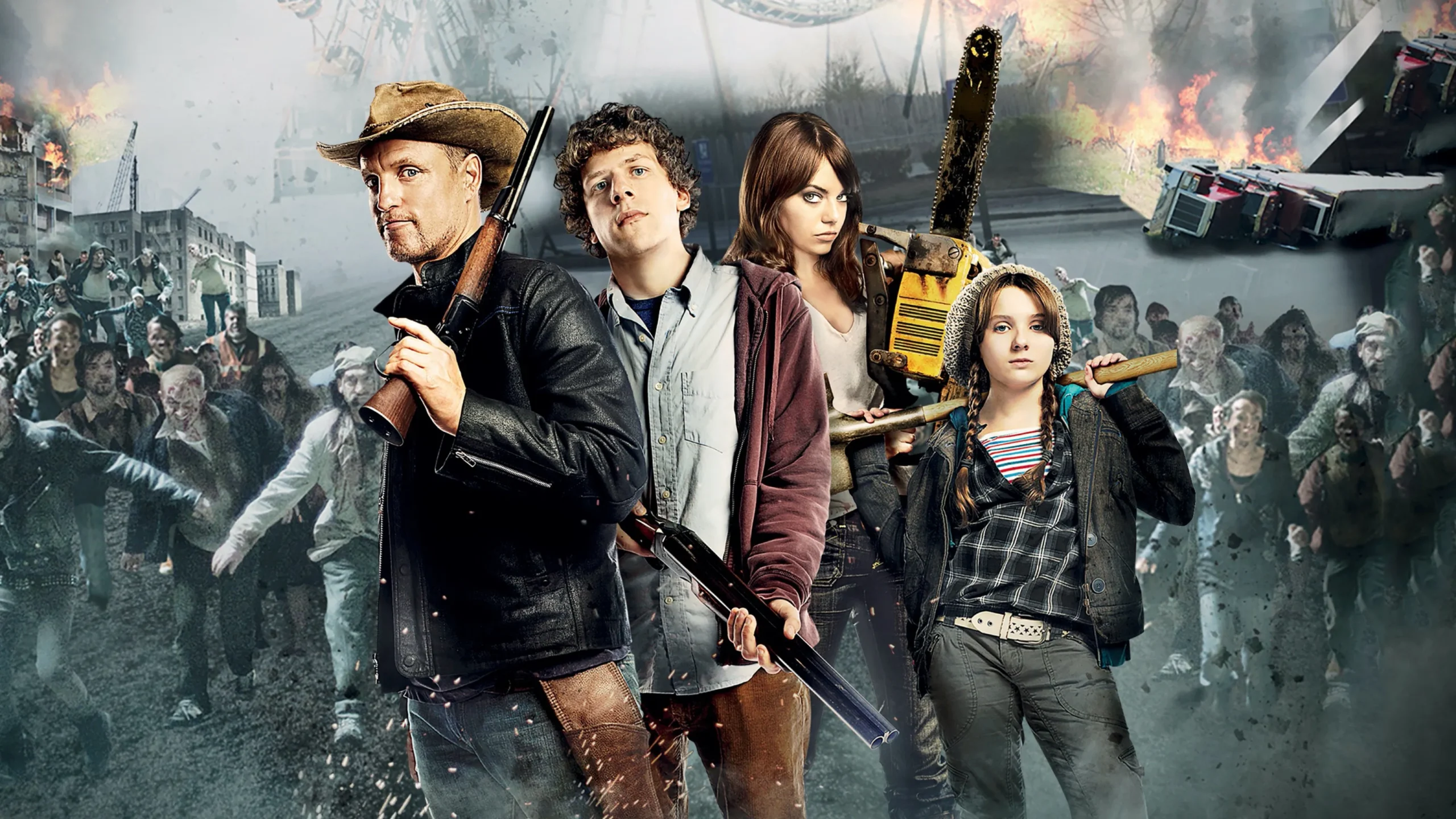 Zombieland (2009) 4 Zombieland (2009) 2009, Abigail Breslin, Aksiyon, Amber Heard, Bill Murray, Derek Graf, Emma Stone, Jesse Eisenberg, Komedi, Korku, Paul Wernick, Rhett Reese, Ruben Fleischer, Woody Harrelson
