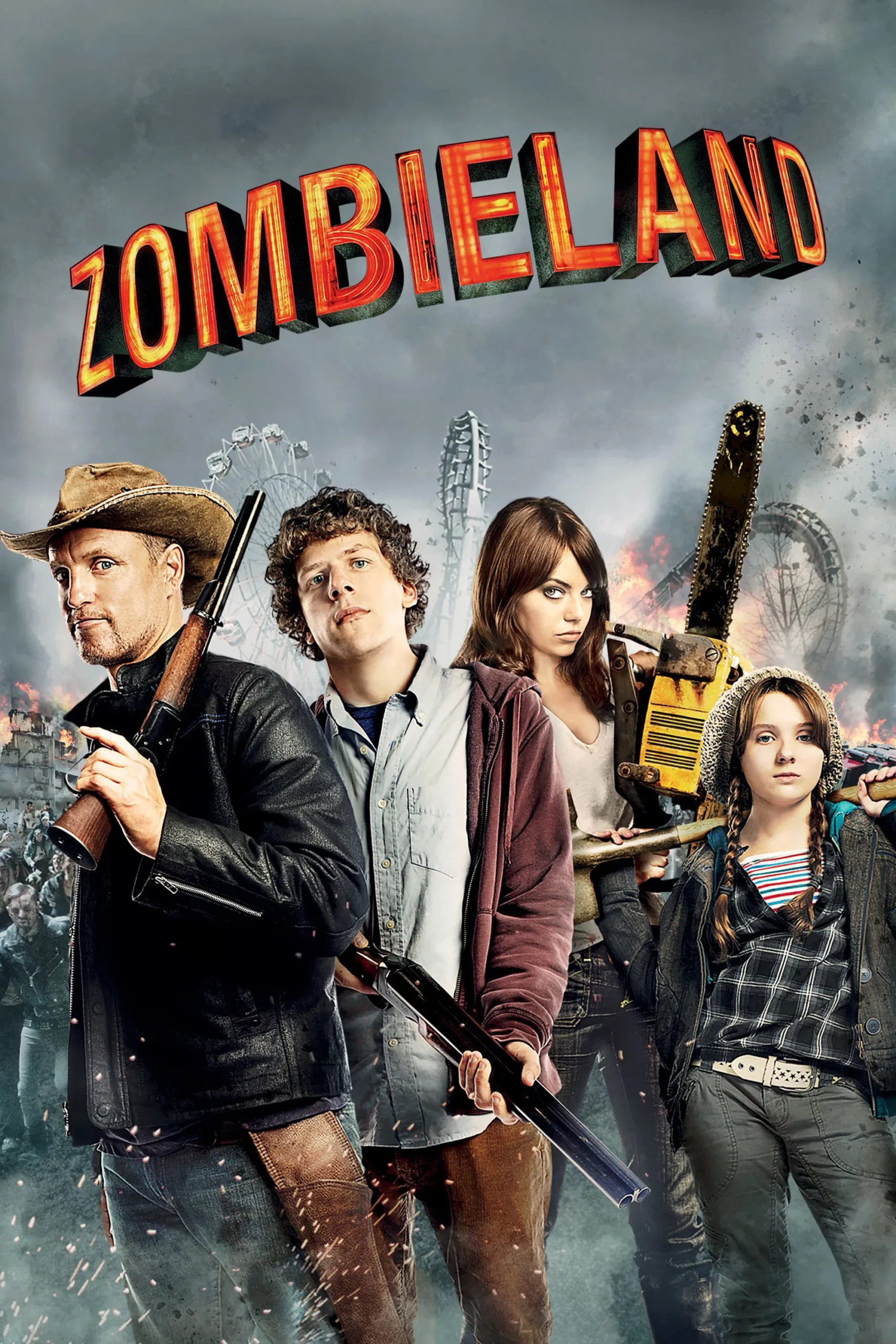 Zombieland (2009) 2009, Abigail Breslin, Aksiyon, Amber Heard, Bill Murray, Derek Graf, Emma Stone, Jesse Eisenberg, Komedi, Korku, Paul Wernick, Rhett Reese, Ruben Fleischer, Woody Harrelson