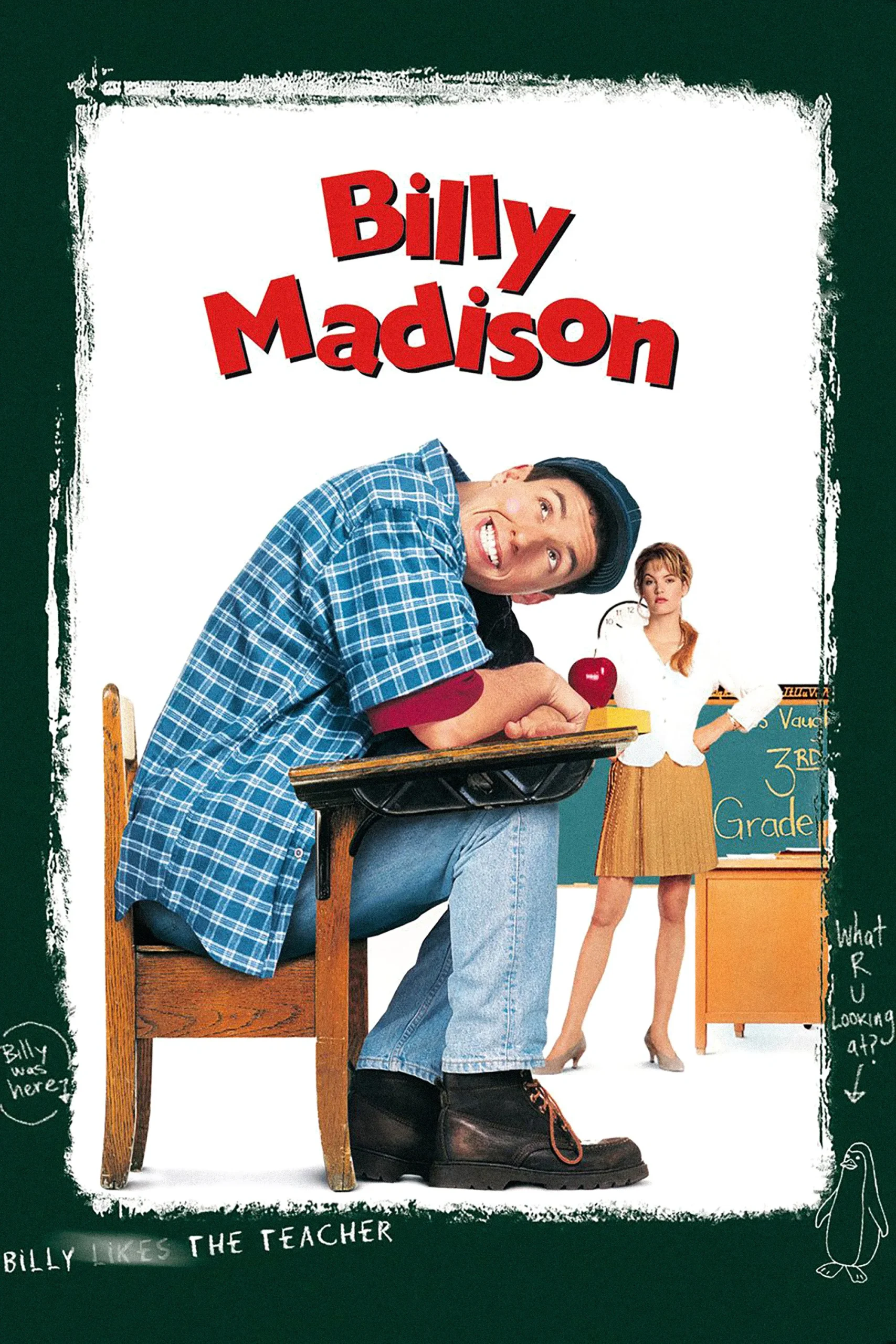 Billy Madison (1995) 1995, Adam Sandler, Bradley Whitford, Bridgette Wilson-Sampras, Darren McGavin, Komedi, Tamra Davis, Tim Herlihy
