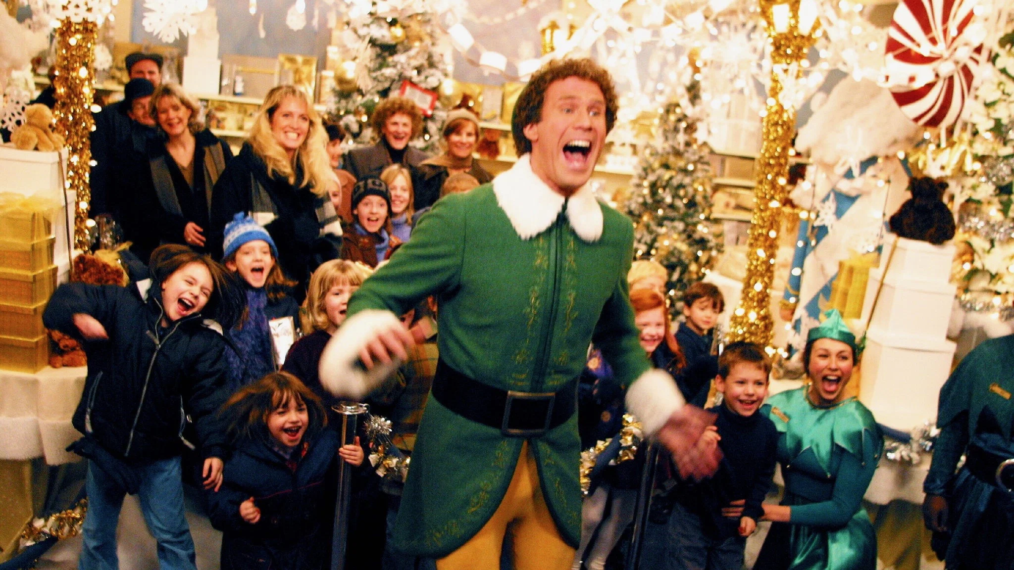 Elf (2003) 2003, Aile, Bob Newhart, David Berenbaum, Edward Asner, James Caan, Jon Favreau, Komedi, Macera, Mary Steenburgen, Romantik, Will Ferrell, Zooey Deschanel