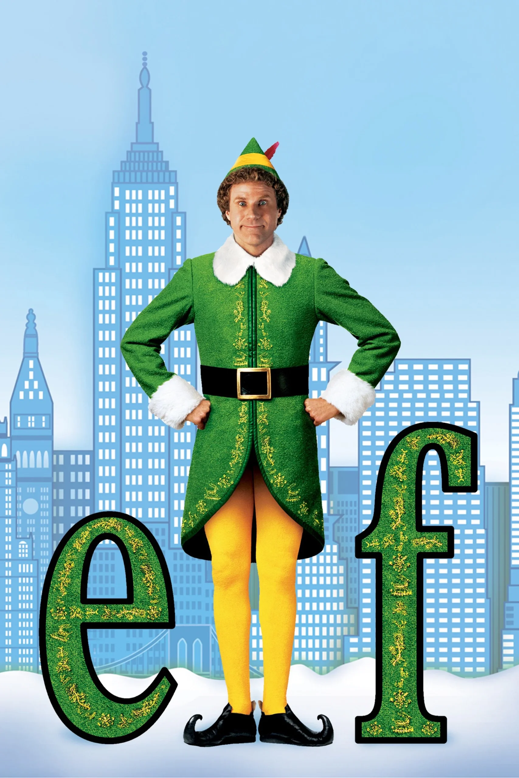 Elf (2003) 2003, Aile, Bob Newhart, David Berenbaum, Edward Asner, James Caan, Jon Favreau, Komedi, Macera, Mary Steenburgen, Romantik, Will Ferrell, Zooey Deschanel