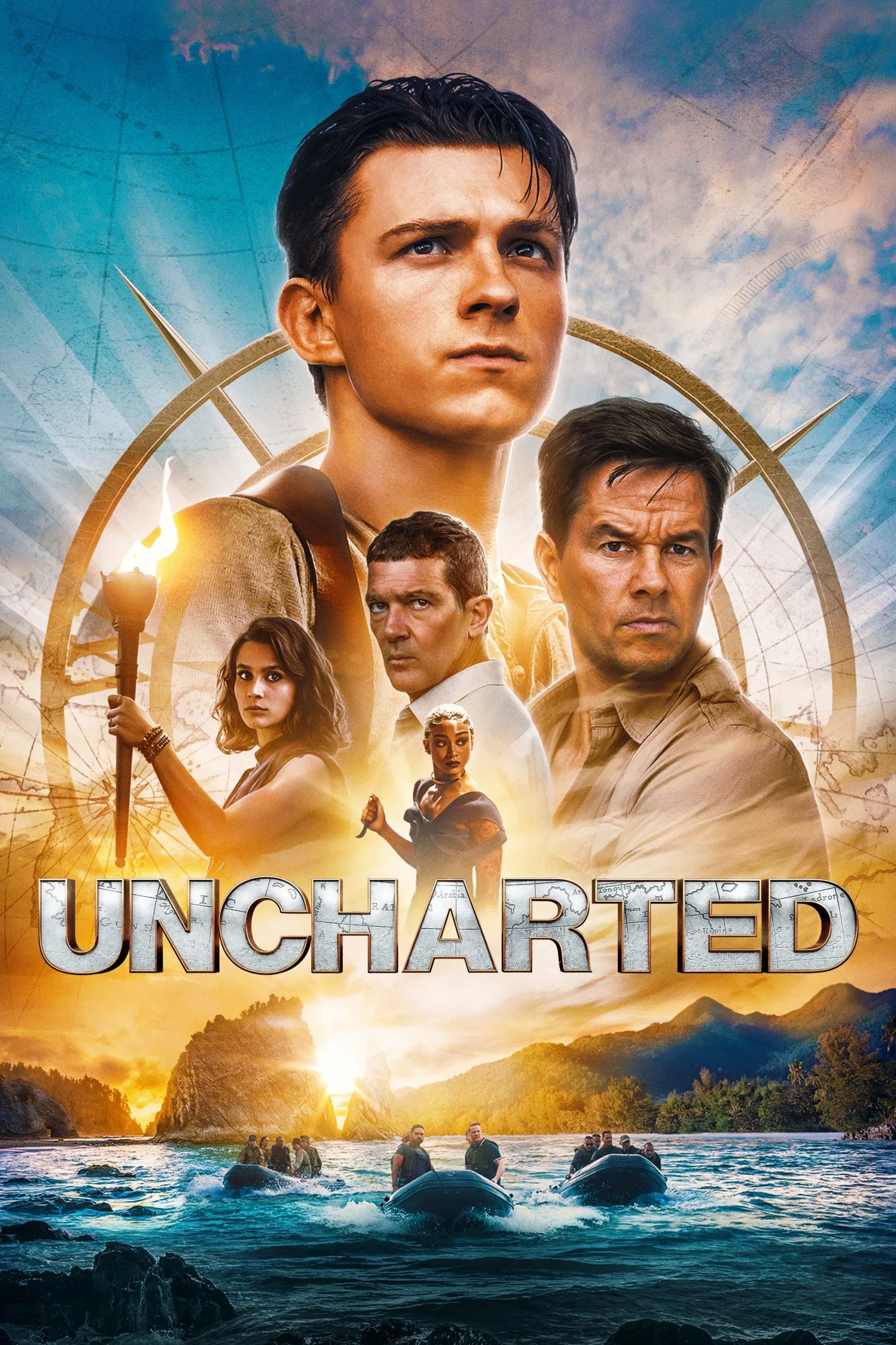 Uncharted (2022) 2022, Aksiyon, Antonio Banderas, Art Marcum, Macera, Mark Wahlberg, Matt Holloway, Rafe Judkins, Ruben Fleischer, Sophia Ali, Steven Waddington, Tati Gabrielle, Tom Holland